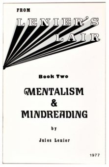 Jules Lenier - Book Two, Mentalism and Mindreading